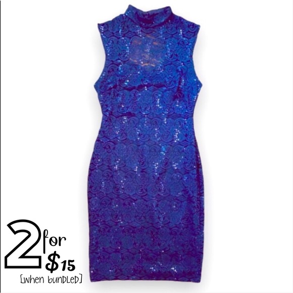 B Darlin Dresses & Skirts - 🟢[B. Darlin][Dillards] Embellished Lace Mock Neck Sheath Dress